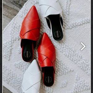 Red Criscross Mules